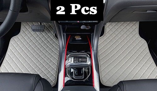 Universele auto vloermatten voor auto's, antislipmat, rode zwarte grijze koffie auto vloermatten, auto styling interieur auto vloermatten: 2 stuks grijs