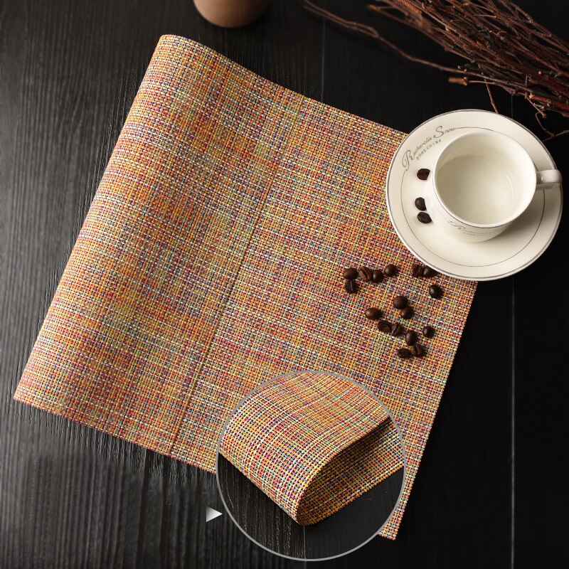 45X30cm Kitchen Simple Pure Color Placemat PVC Dining Table Mat Table Placemats for Table Decoration Accessories Coaster Pad: G