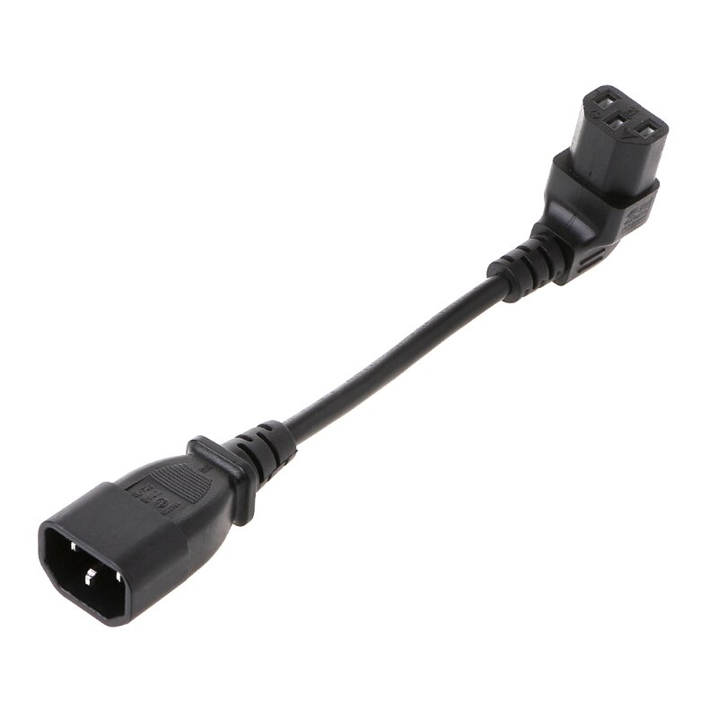 Male to Female C14 C13 PLug PDU Extension Power Cable Connector Right Angle