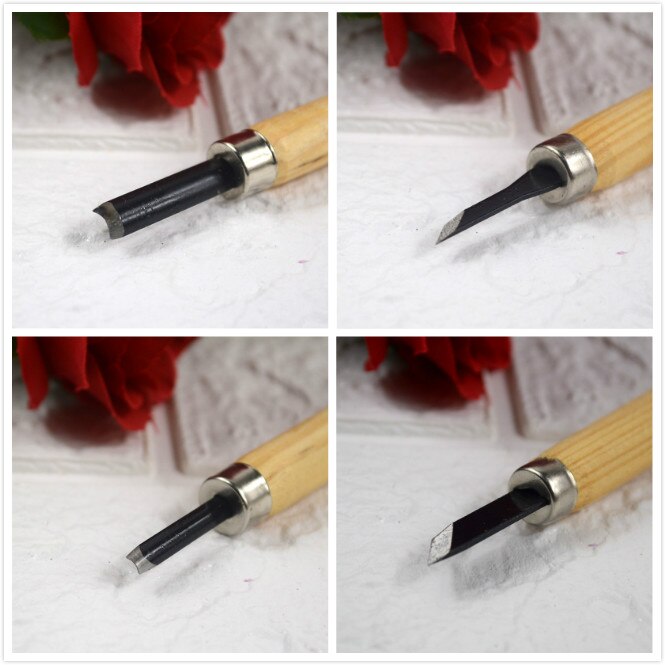 Wooden handles curved tools 12 different curve edge for rubber stamp DIY curve/grave