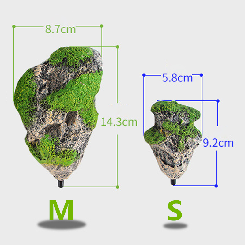 Moss Drijvende Rock Aquarium Decoratie Hars Kunstmatige Vliegende Stone Decor Puimsteen Ornament Voor Aquarium Landschapsarchitectuur