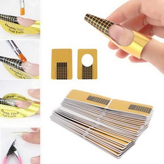 100 Stks/set Draagbare Vierkante Nagels Vorm Sticker Nail Papier Houder Voor Uv Gel Nail Manicure Gereedschap