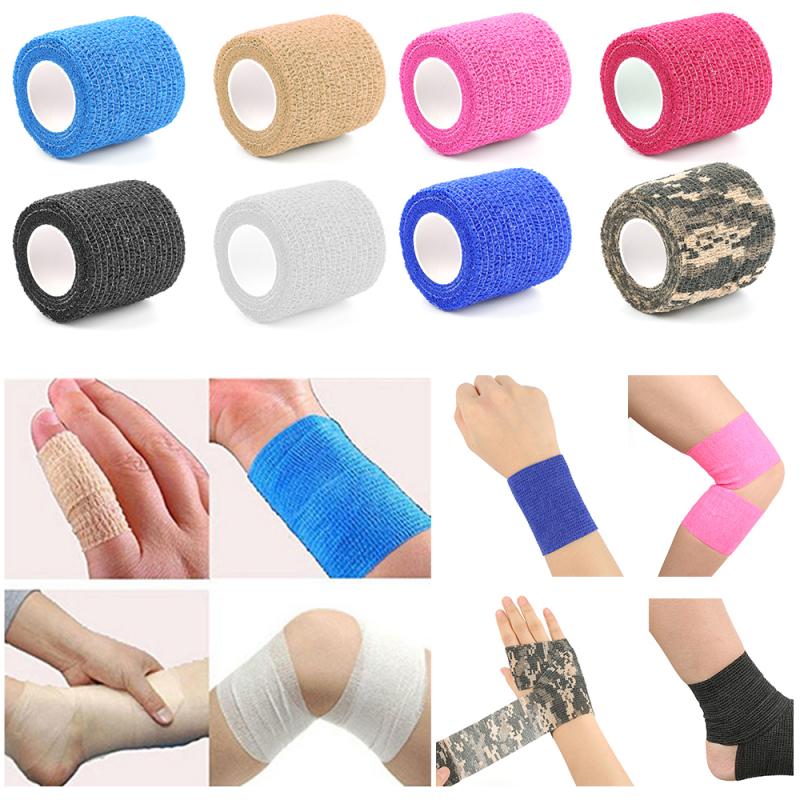 5m elastoplast farverige sport selvklæbende elastisk bandage wrap tape til knæ støtte puder finger ankel palme skulder hotsale