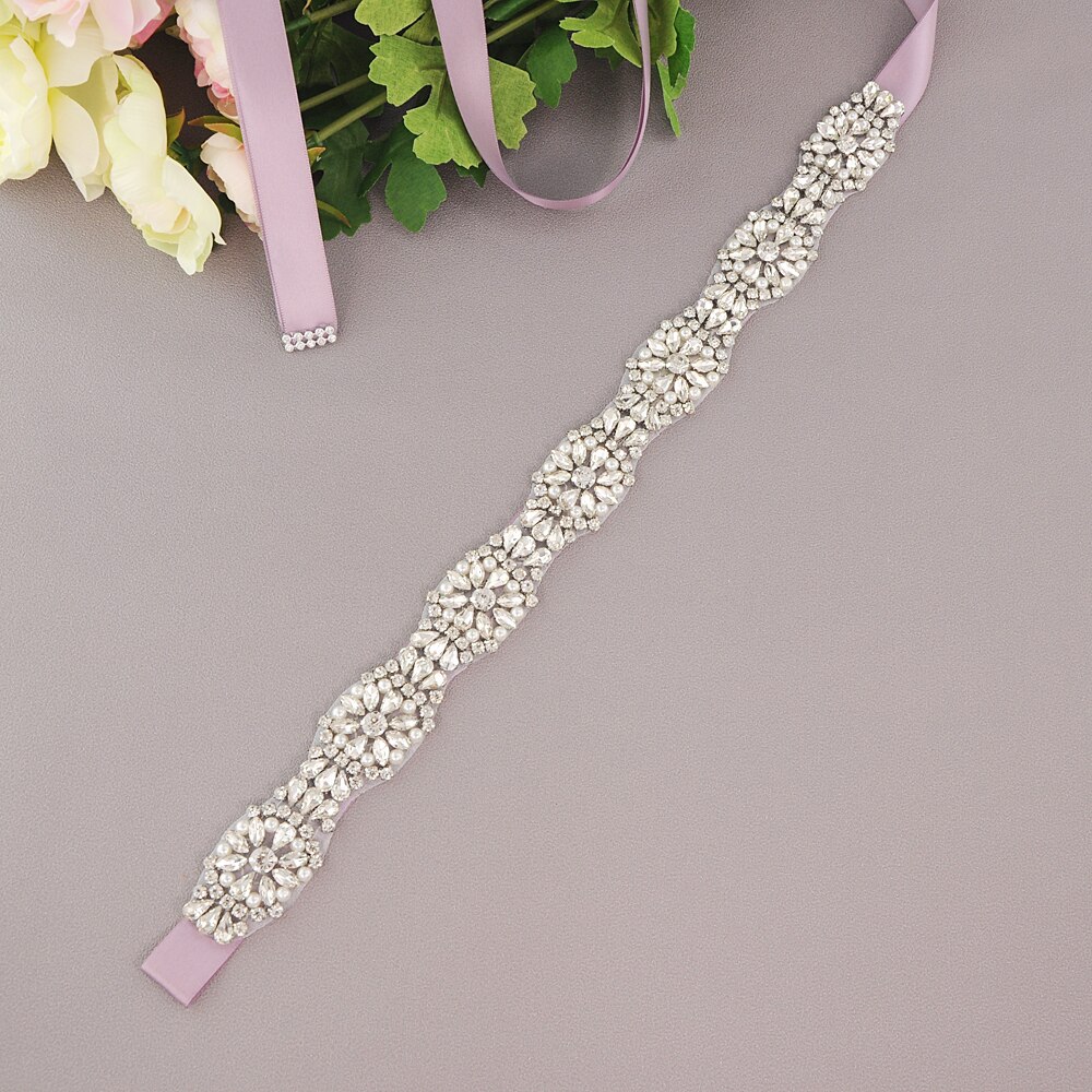 Rhionestones Braut Gürtel Hochzeit Kleid Gürtel Hochzeit Kleid Zubehör Schärpe Braut Gürtel Silber Gürtel SCS349: Antiquität violett
