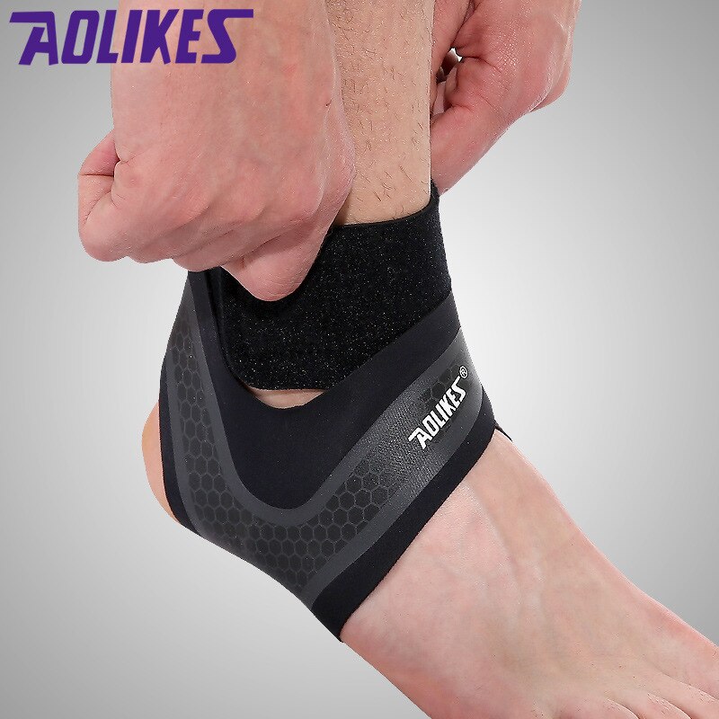 Aolikes sport ankelbøjlebeskytter kompression ankelstøtte padbeskyttelse elastisk bøjlebeskytter support fodbold basketball