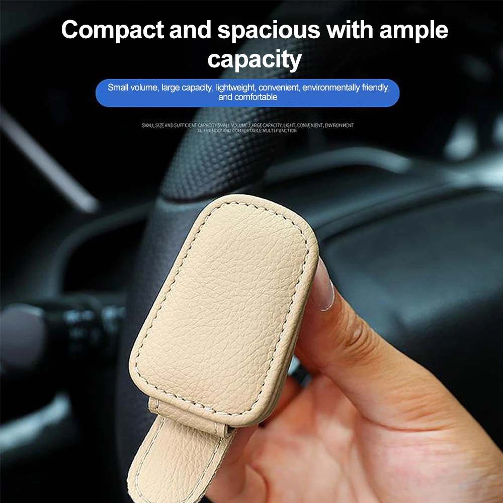 Pince à lunettes magnétique multifonction pour pare-soleil de voiture, pince à lunettes en cuir, porte-lunettes de soleil, cintre universel, accessoires intérieurs