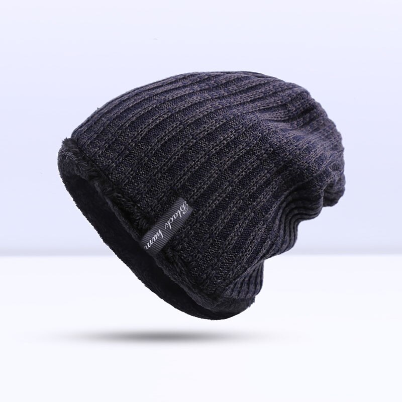Evrfelan Vintage Winter Hat for Men Casual Knitted Beanies Hats Male Thicken Men's Winter Skullies Cap Plus Velvet Keep Warm