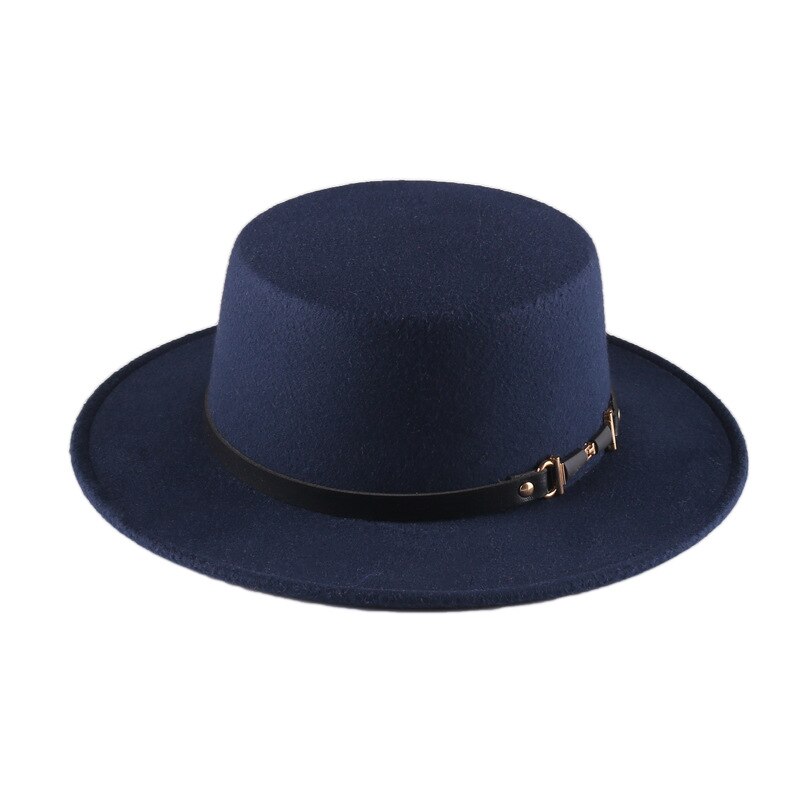 årgang avlet randen fedora lue vinter høst imitasjon ull kvinner jazz hatt runde bowler hattemaker: Marinen