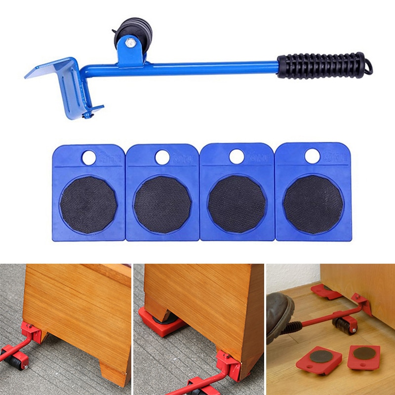 Home Portable Furniture Mover Heavy Object Lifter Steel Hand Tool Set Bear 200kg 360 Degrees Rotate JDH99