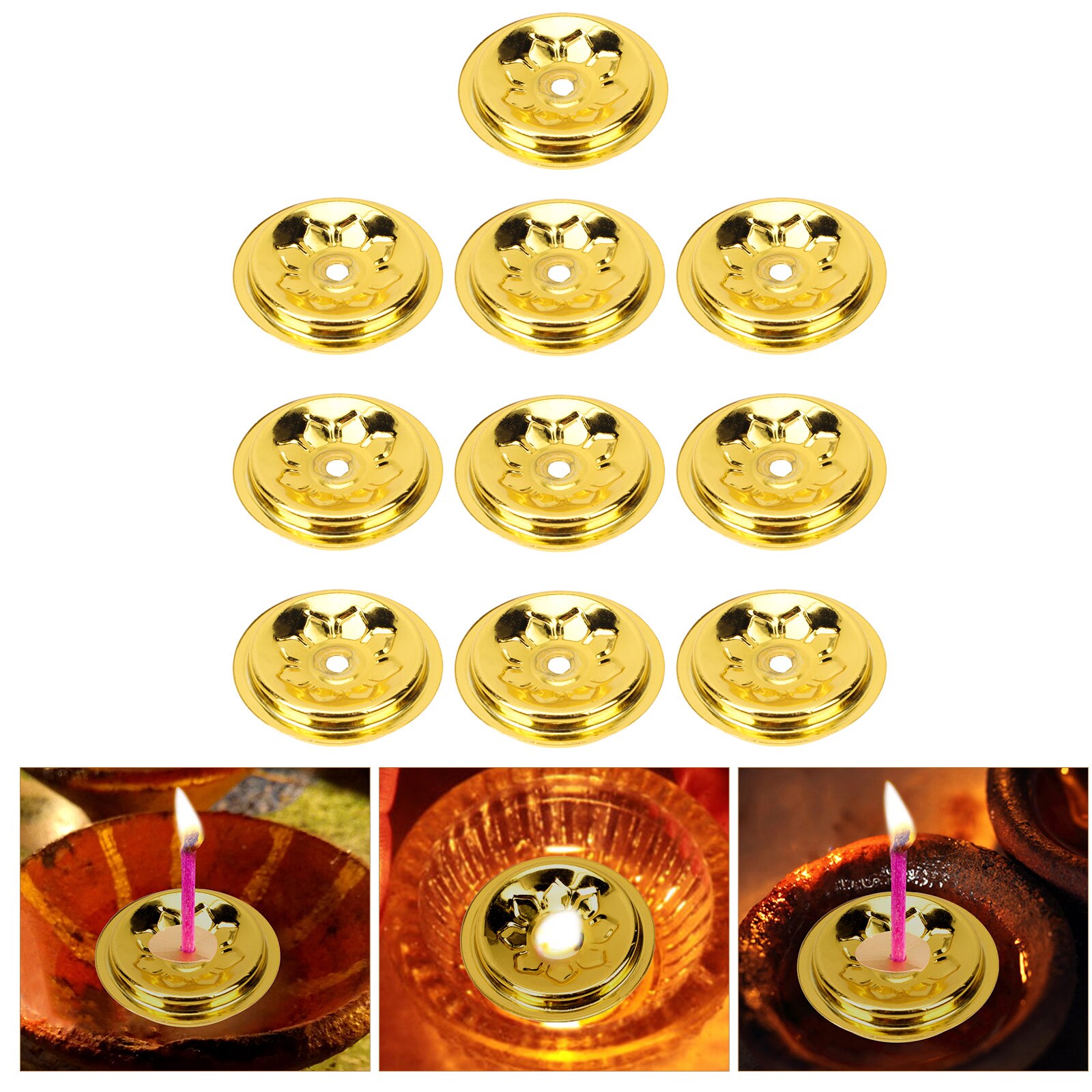 10 Pcs Holders Butter Lamp Wick Holder Oil Floating Holders Floating Wick Holder for Store Shop Home