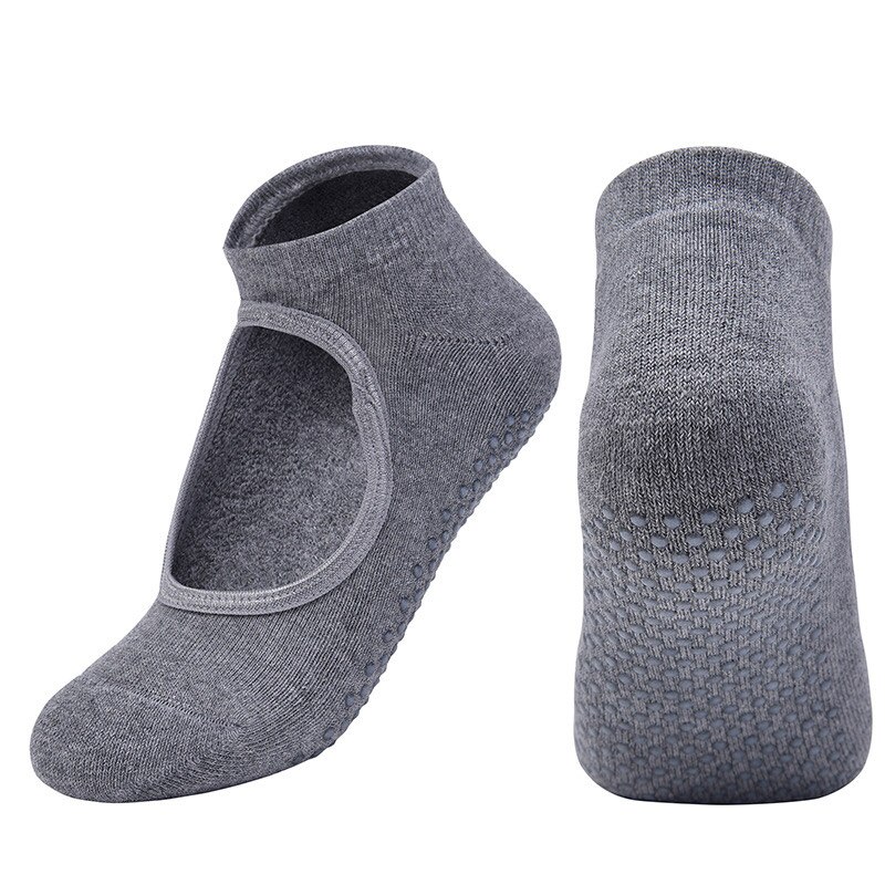 Kvinder anti fem fingre slip bandage sport yoga sokker dame ventilation sport pilates ballet sokker dansesok: Grå / Eur 35-40 us 4.5-8.5