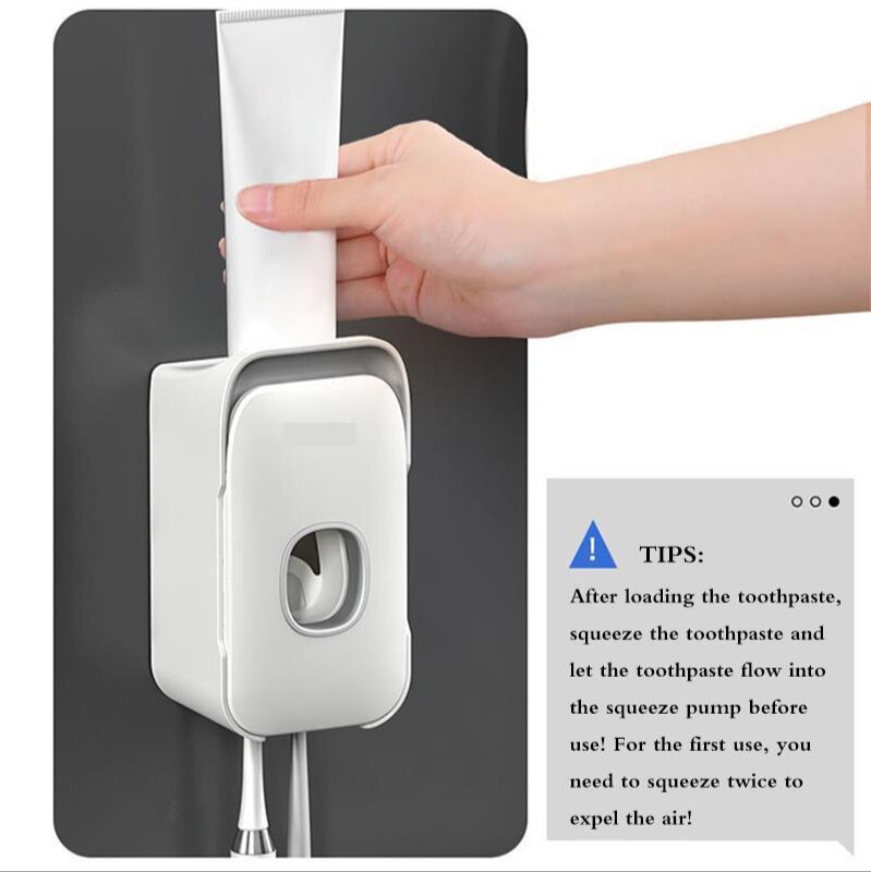 Automatic toothpaste dispenser 2 in 1 toothpaste holder wall-mounted toothpaste squeezer , suitable for children's bathroom