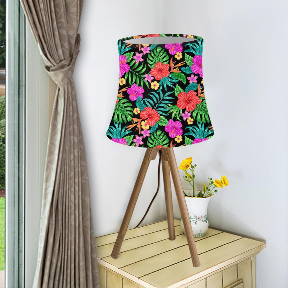 Lampenschirm für Tisch Lampe Hawaii Stil tropisch Hibiskus Blume Druck Textil Stoffe Moderne Zauberstab Lampe Schatten Lampe Abdeckung Waschbar