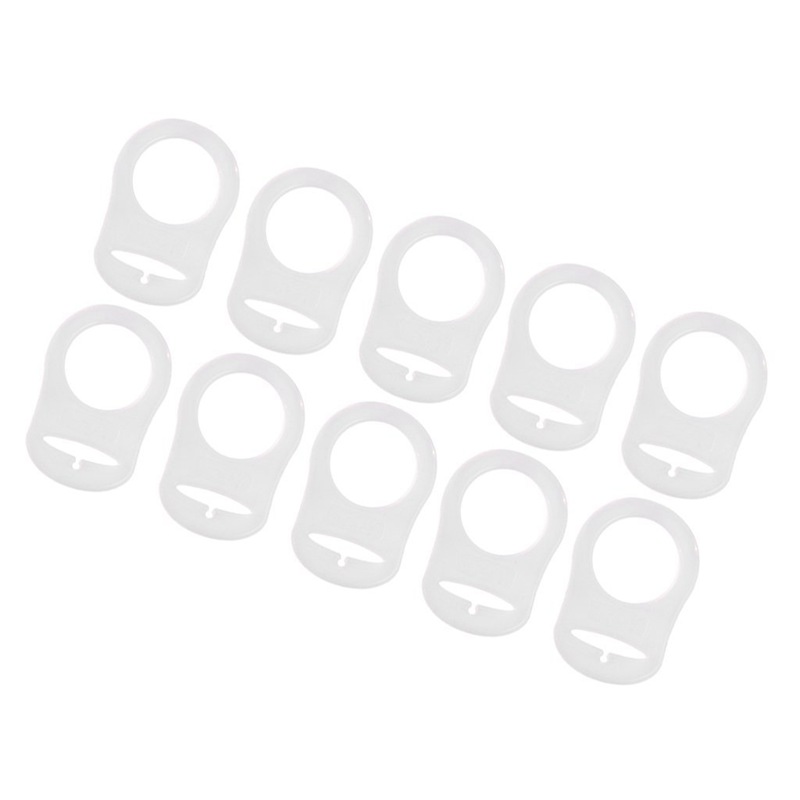 10 Uds botón anillo de silicona Mam chupete titular maniquí Clip adaptador transparente