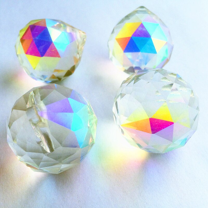 10pcs/lot Clear AB 30mm Crystal Faceted Balls ( Free Ring) Glass Sparkle Chandelier Pendants/ Crystal Lamp Parts