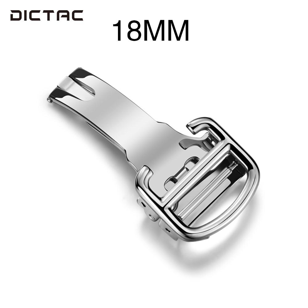 Universele Vlinder Sluiting Band Gesp Quick Release Drukknop Silver Deployment Gesp Rvs Horloge Accessoires: 18MM