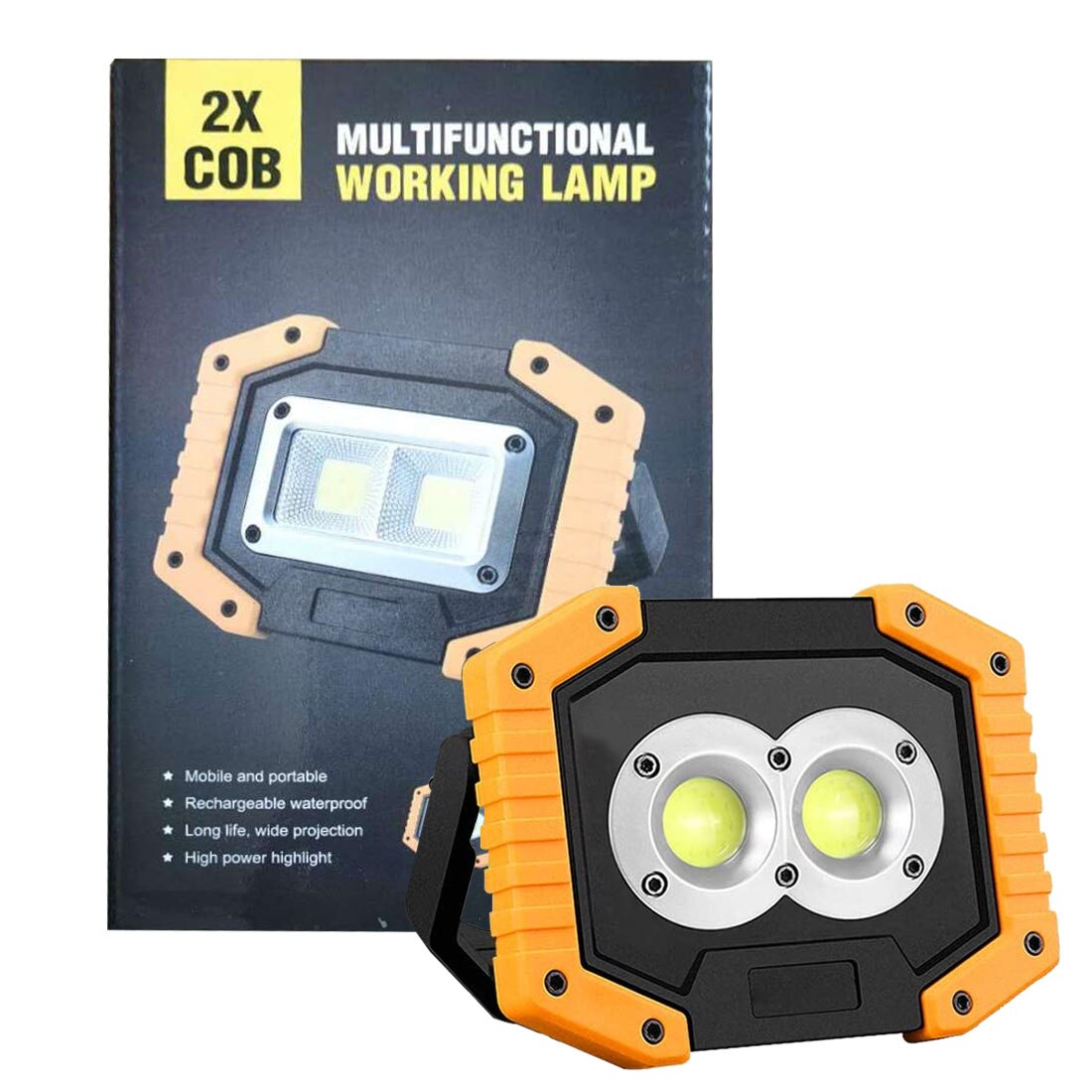 Power COB Work Lamp USB LED Portable Lantern Rechargable Waterproof 3-Mode Emergency Spotlight Floodlight for Camping Hike Run: W839 no battery
