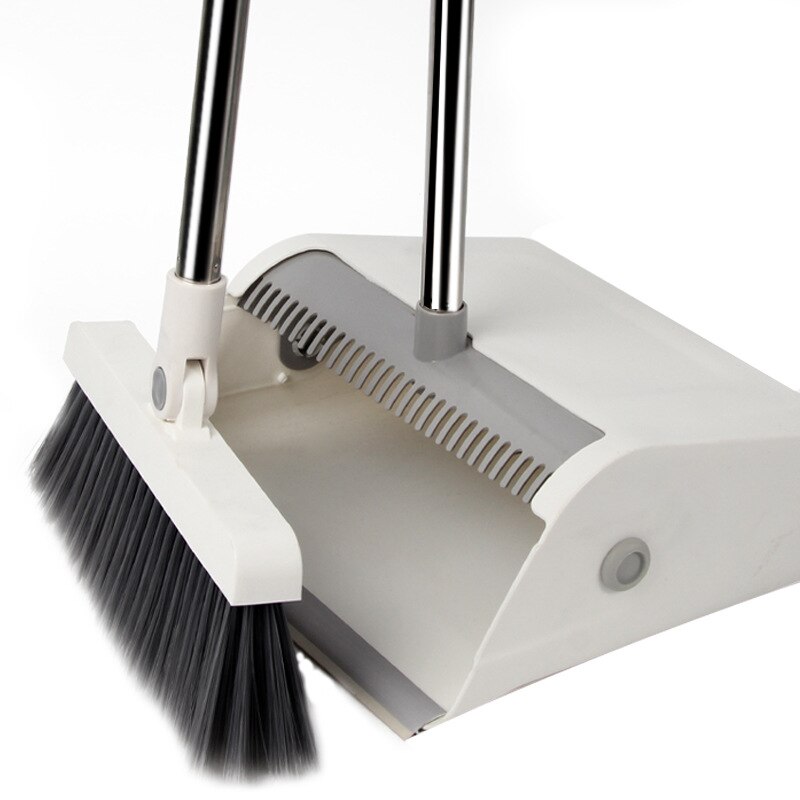 Net red plastic broom set household folding standing broom dustpan combination rotary soft hair broom