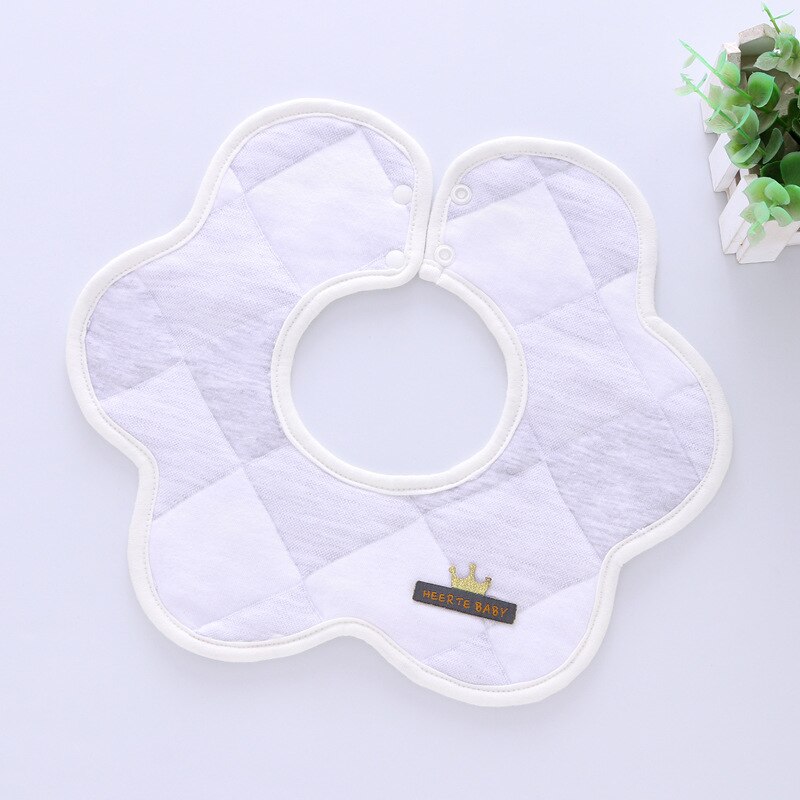 Baumwolle Wasserdicht Baby Lätzchen Rundhals Baby Spucktuch 360 Grad Blume Lätzchen für Mädchen Baby Kleidung Bandana WHT072: WHT072B