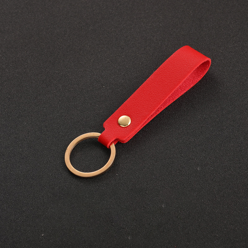 Blank PU Leather Keychain For Men Women Simple Pink Car Key Chains Metal Key Rings Business Party Wedding: GRAY