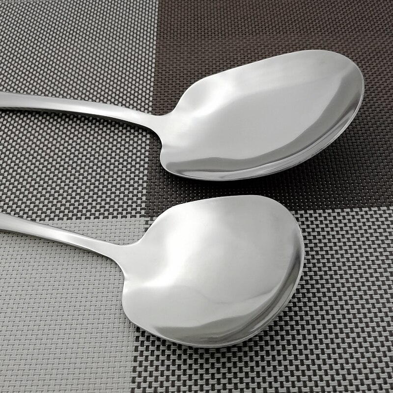 Salad Serving Spoon Stainless steel Table Spoon Set Public Buffet Dinner Spoon Long Handle Christmas Restaurant Party Tableware