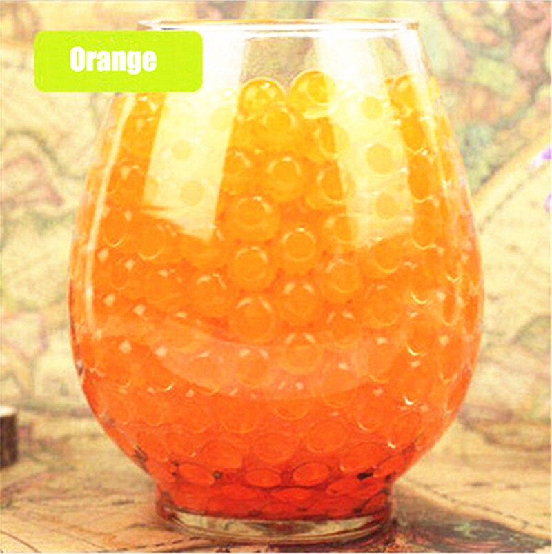 Cuentas de agua de polímero de hidrogel para decoración de boda, bolas de agua para cultivo, decoración con macetas y barro para el hogar, 1000 Uds., 7zSH760: orange