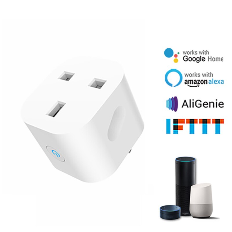 Cell Phone WIFI Smart Plug Wireless Voice Control Remote Socket Smart Timer Plug UK Home Fire Retardant PC Smart Power Socket
