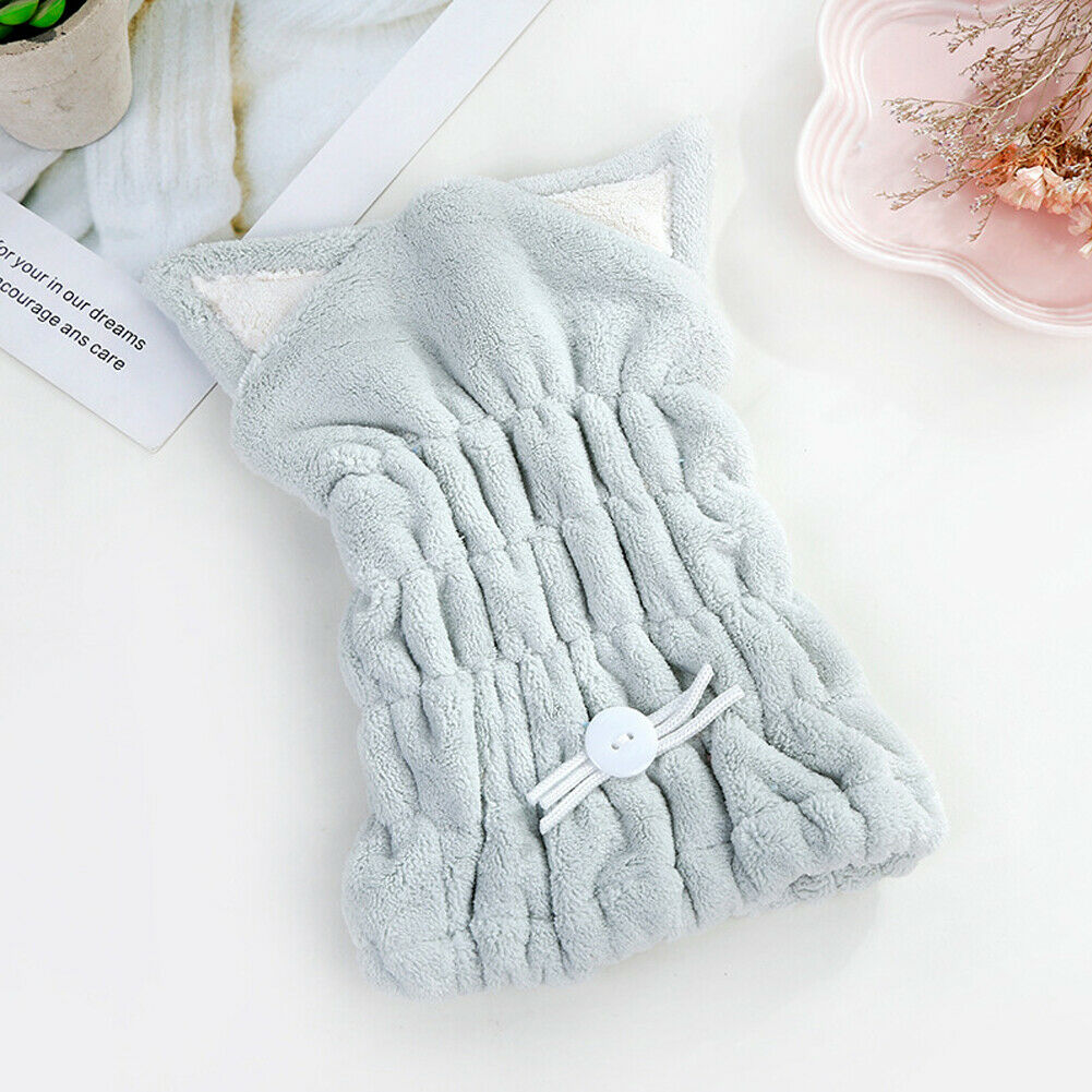 Niedliche Magie Schnelltrocknendes Haartuch Mütze Wickelhut Turban Duschbad DE: Green