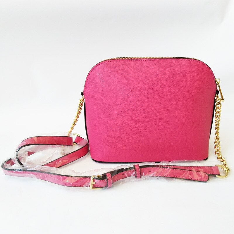 Woman Package Cross Leather Bag Small Shell Package Single Shoulder Messenger Chain Package Handbag: Red rose