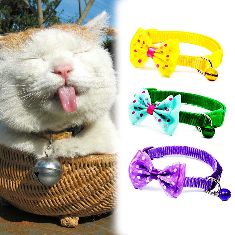 Pajarita ajustable de Color caramelo con cascabel y lazo, cuello de corbata, cachorro, gatito, perro, gato, mascota, 1 ud.