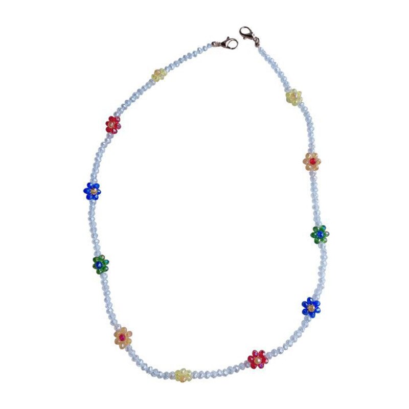 AOMU Neue Süße Bunte Blumen Klar Kristall Halskette Maske Kette Gläser Halfter Gurt Schlüsselband für Frauen freundlicher Zubehör: Ursprünglich Titel