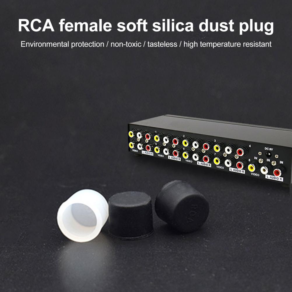 Conveniente 10 unids/set enchufe RCA cubierta protectora de Audio de Lotus cabeza de loto de macho cubierta a prueba de polvo tapa
