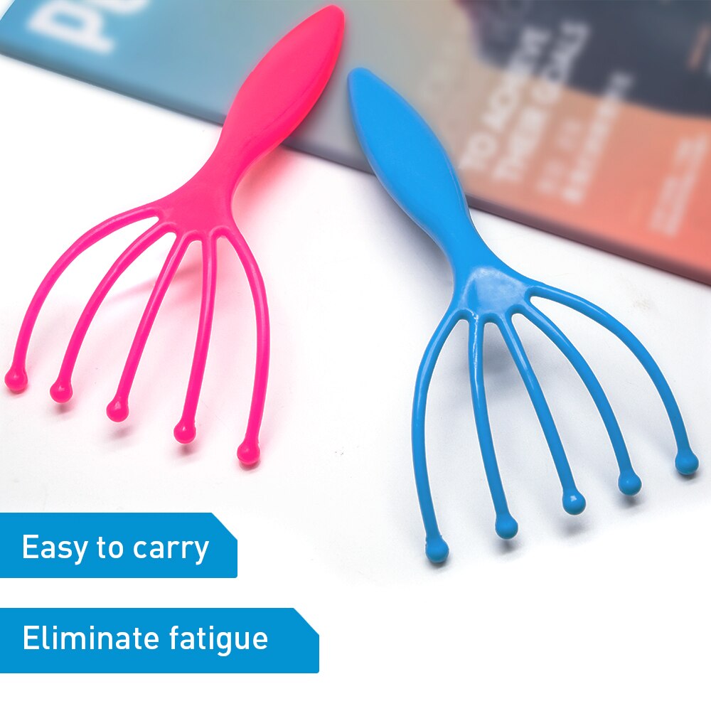 1Pcs Vijf Vinger Relax Massager Hoofd Haar Held Spa Hoofdhuid Hals Stress Release Hoofd Arts Staal Bal Massage Ontspanning c1559