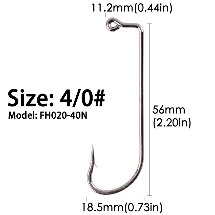 100 stk fiskekroge højkulstofstål fiskekrog sort 90 grader offset jig fiskekrog til blød lokke størrelse 2# to 6/0#: Størrelse 4 l 0 - 100 stk
