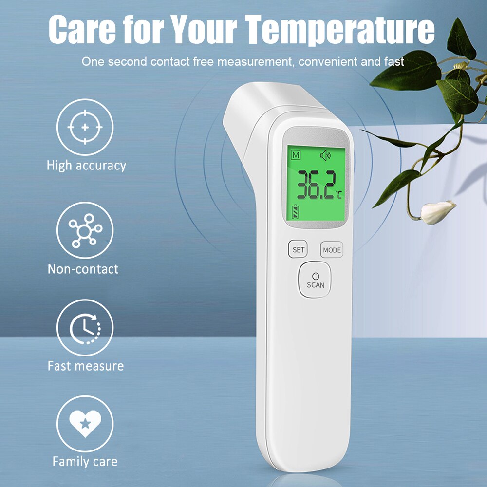 Voorhoofd Thermometer Infrarood Thermometer Non Contact Thermometers Met Feveralarm Handheld Temperatuur Meting Digitale Tool