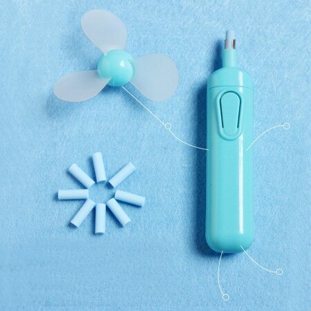 Electric Rubber Eraser with Fan Battery Operated Automatic Drawing Sketch Eraser School Supplies Stationery Child Learning: Blue
