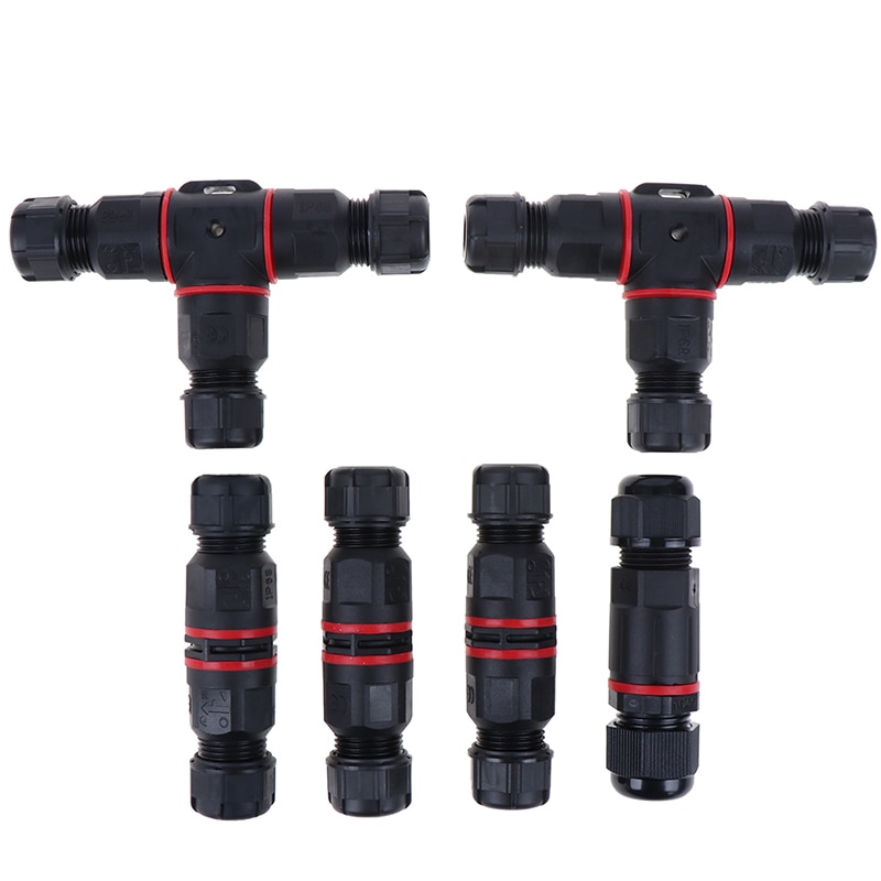IP67/IP68 Waterproof connector T Shape 2/3Pin Cable Wire Gland Sleeve connector quick connect waterproof connector