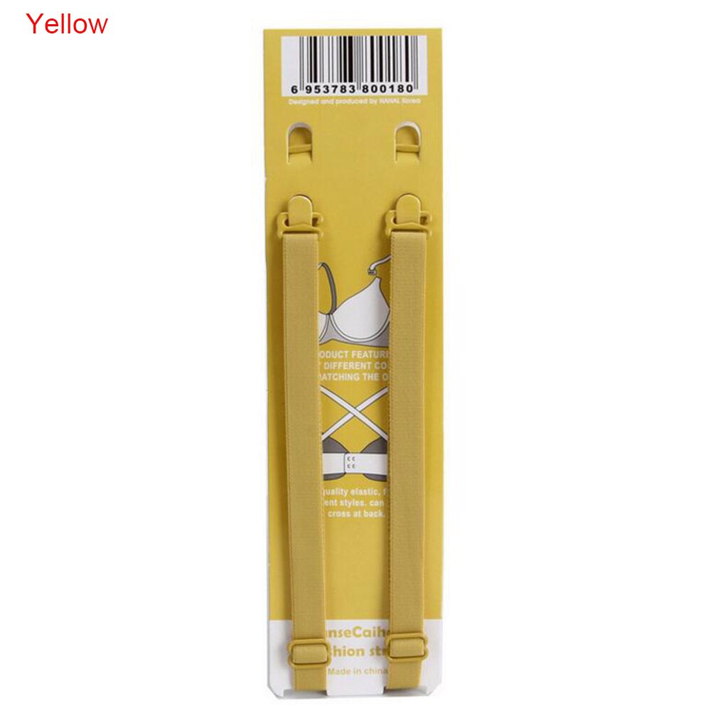 1PC Candy Elastic Shoulder Bra Strap Back Cross Slip-Resistant Adjustable Girl Bra Straps Summer Style Colorful Bra Strap: yellow