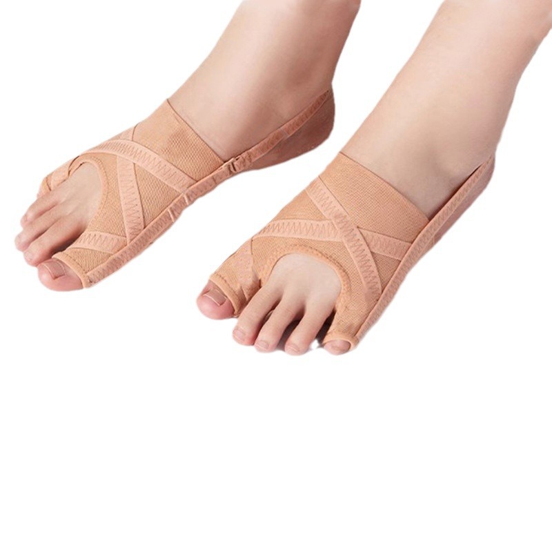 Stoff Ballen Korrektor Atmungsaktive verstellbare Hallux Valgus Ärmel Abstandshalter Separator Zehenkorrektur Sport Ballen Socken Laufen: Grau