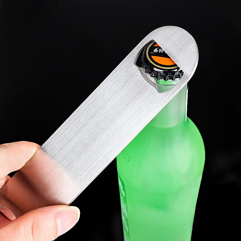 1PC Durable cerveza abrelatas de botella plana de acero inoxidable velocidad abridor de Botella S removedor de barra cuchilla herramienta de cocina