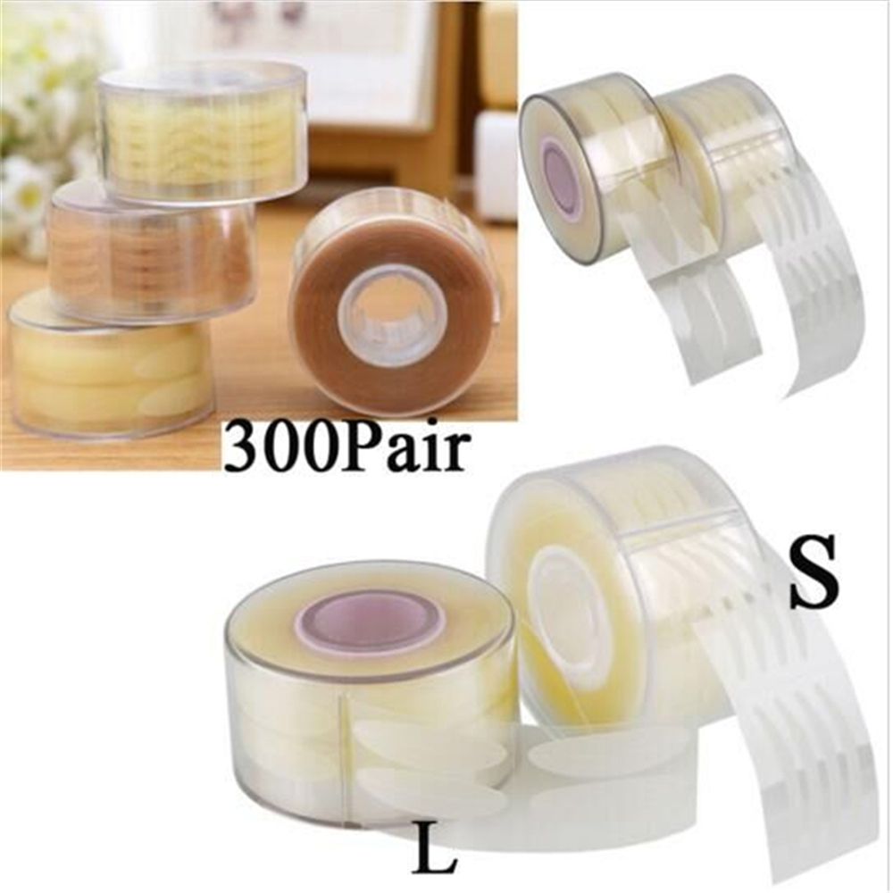 600 Stuks = 300 Paar Dubbelzijdige Onzichtbare Ooglid Stiker Helder Make Up Lijm Shadow Sticker Tape Cosmetische tool L/S Stijl