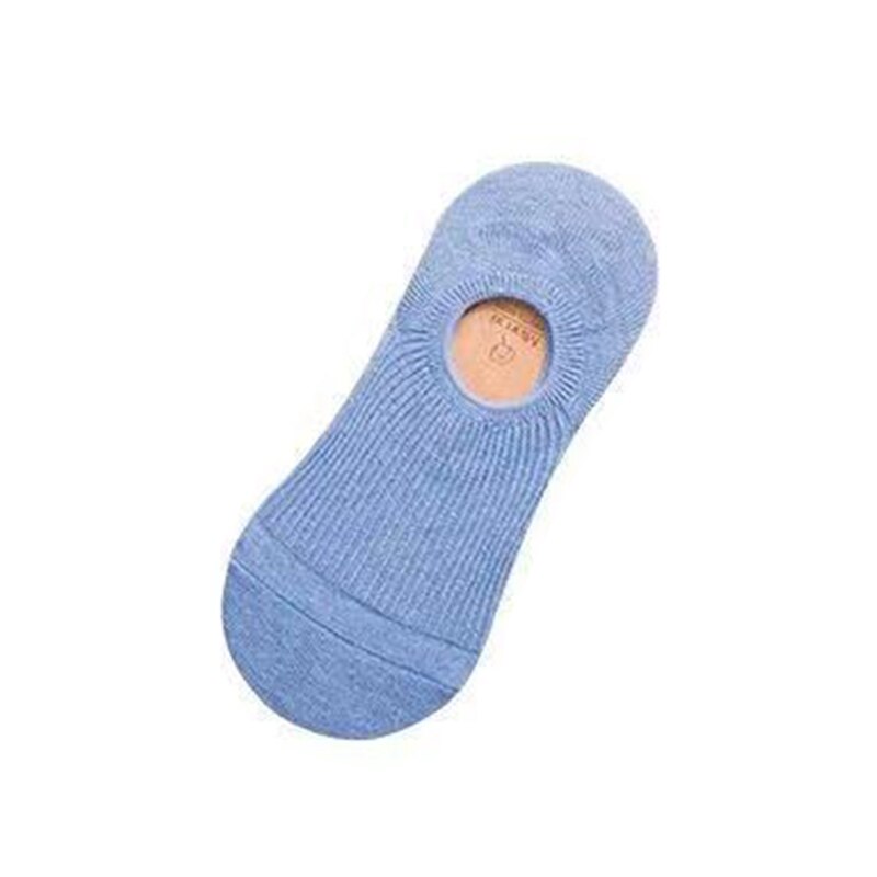 Women's Cotton Invisible Socks Non-Slip Summer Solid Color Breathable Comfortable Short Socks Thin Ankle Boat Socks: Blue