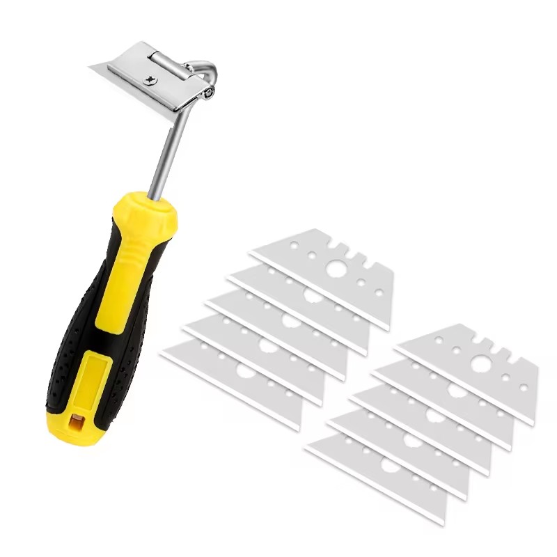 Kitchen Oil Cleaning Blade Scraper Glasses Cleaning Scrapers Glue Removal Blade Oven Razor Scraper Spatula Car Film Tool: Dark Grey