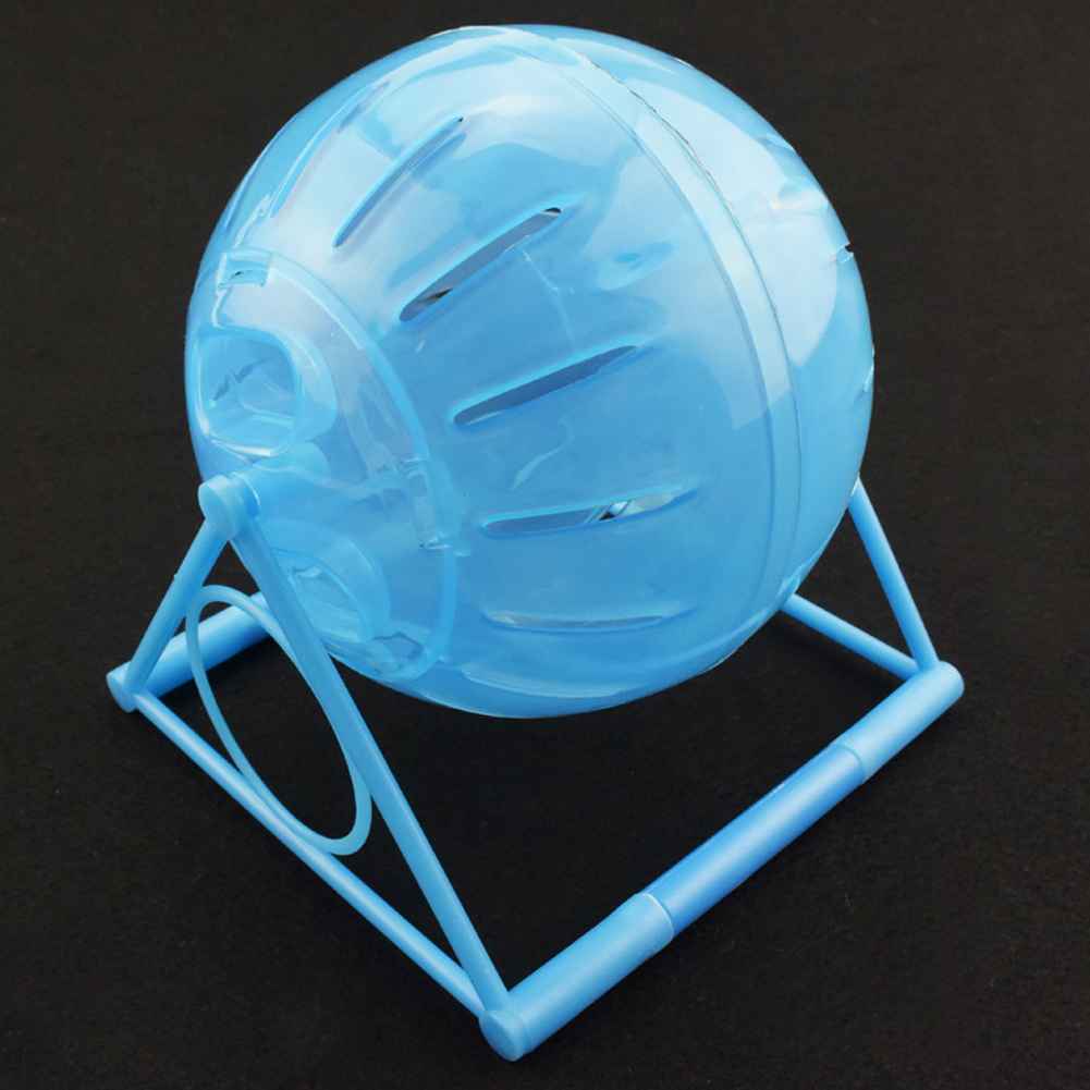 Rat Running Wheel Plastic Pet Rodent Mice Jogging Ball Toy Hamster Gerbil Rat Exercise Balls Small Pet Play Toys 10cm 12cm: blue with base / M 12cm