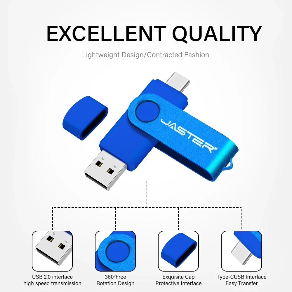 TYPE-C USB Flash Drive 128GB Free Key Chain Pen Drive 64GB Business Red Memory Stick Real Capacity U Disk Blue 32G