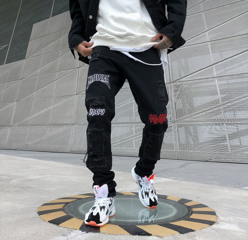 Hommes jean moulant Super slim jean hommes Non déchiré Stretch Denim pantalon taille élastique