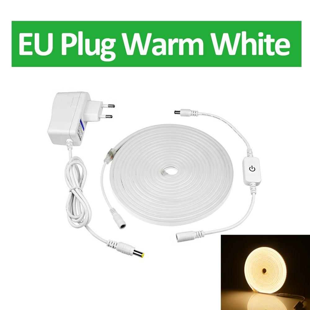 LED neon light dimmable white warm white DC 12V soft neon lamps room decoration Cuttable tape for DIY neon letters: EU Plug Warm White / 3m