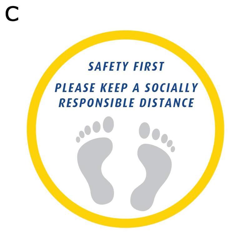 PVC Social Distancing Floor Decals Safety 6 Sticker Sign Grade Maintain Floor Foot Anti-Slip Distance Commerci K1J3: C