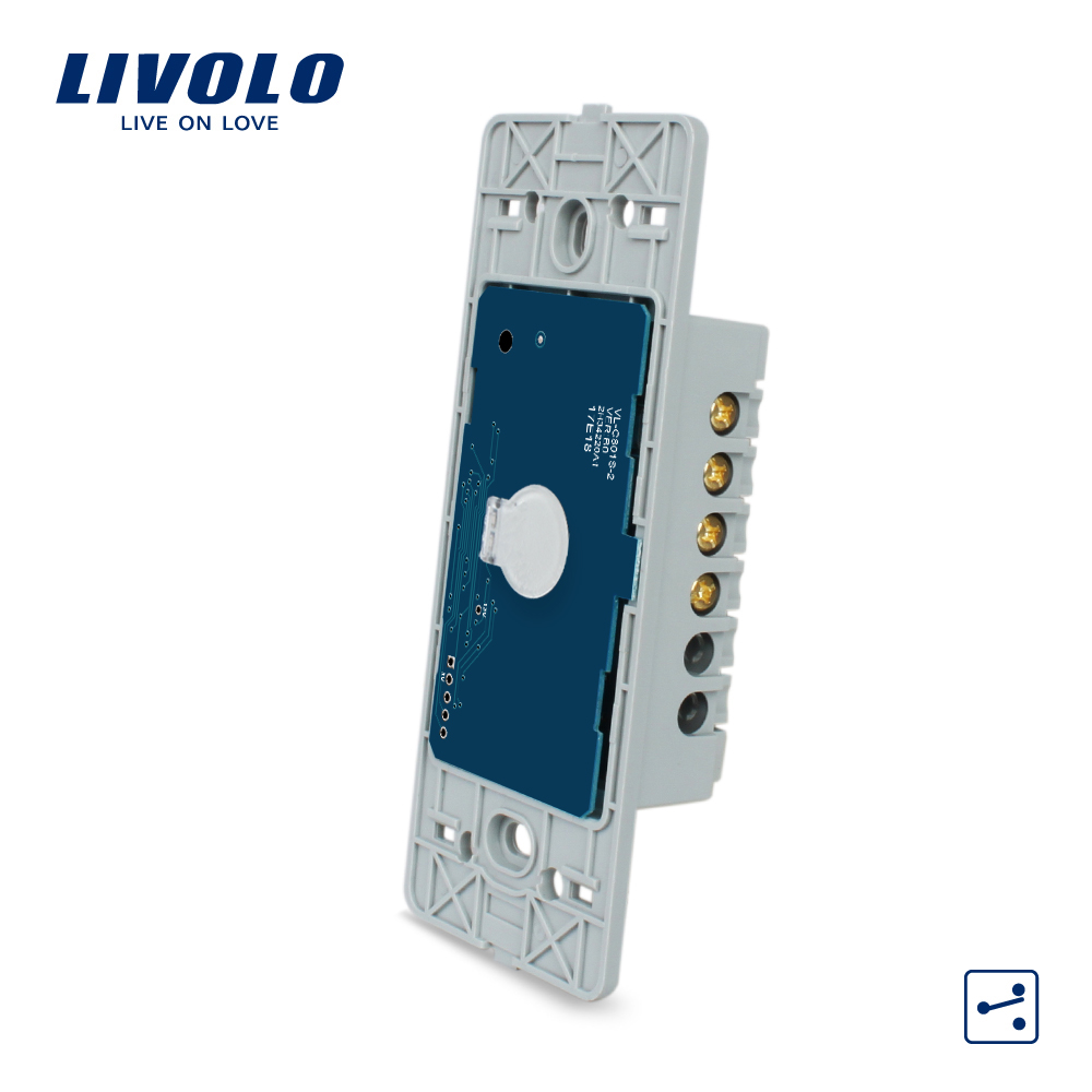 Livolo US Standaard Basis van Touch Screen Muur Lichtschakelaar, 1 Gang 2 Way, AC 110 ~ 250 V, zonder glass panel, VL-C501S