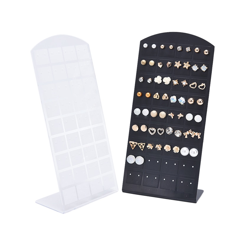 72 Holes Oorbellen Oorstekers Sieraden Tonen Plastic Sieraden Display Eenvoudige Rack Metalen Stand Organizer Houder Voor Kettingen